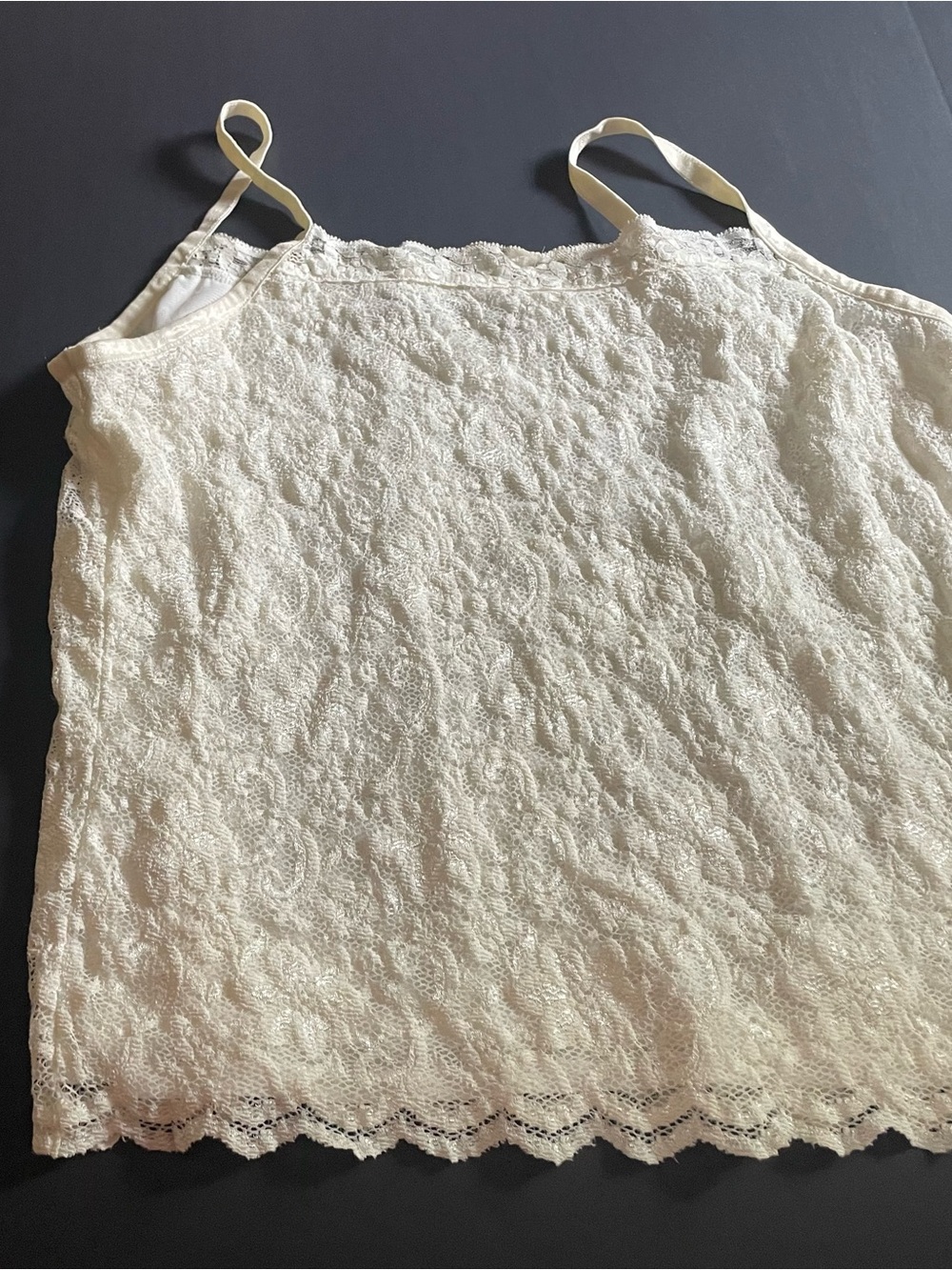 Liz Claiborne Cream Lace Trim Camisole
